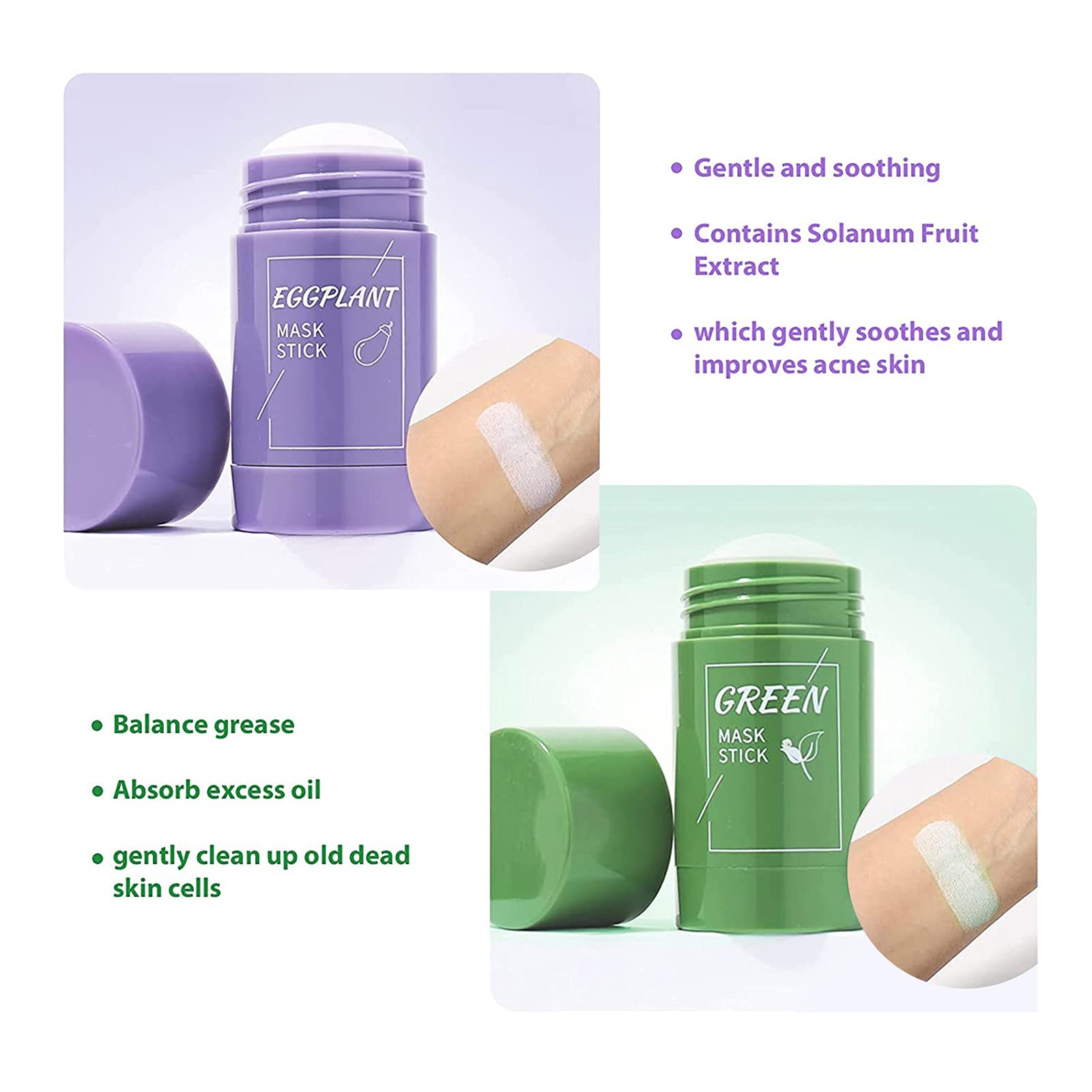 2 Pack Green Tea Cleansing Mask Stick